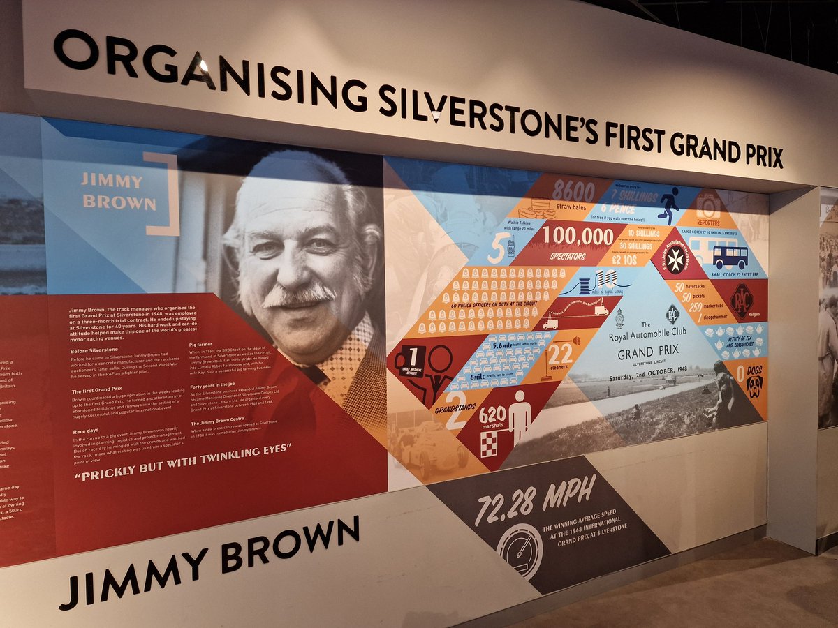 MConstanduros's tweet image. Thank you to @SilverstoneIM for the invitation to today's opening of their new exhibition celebrating 75 Years of @F1 A fantastic display with lots of history from aerodrome to motor circuit.