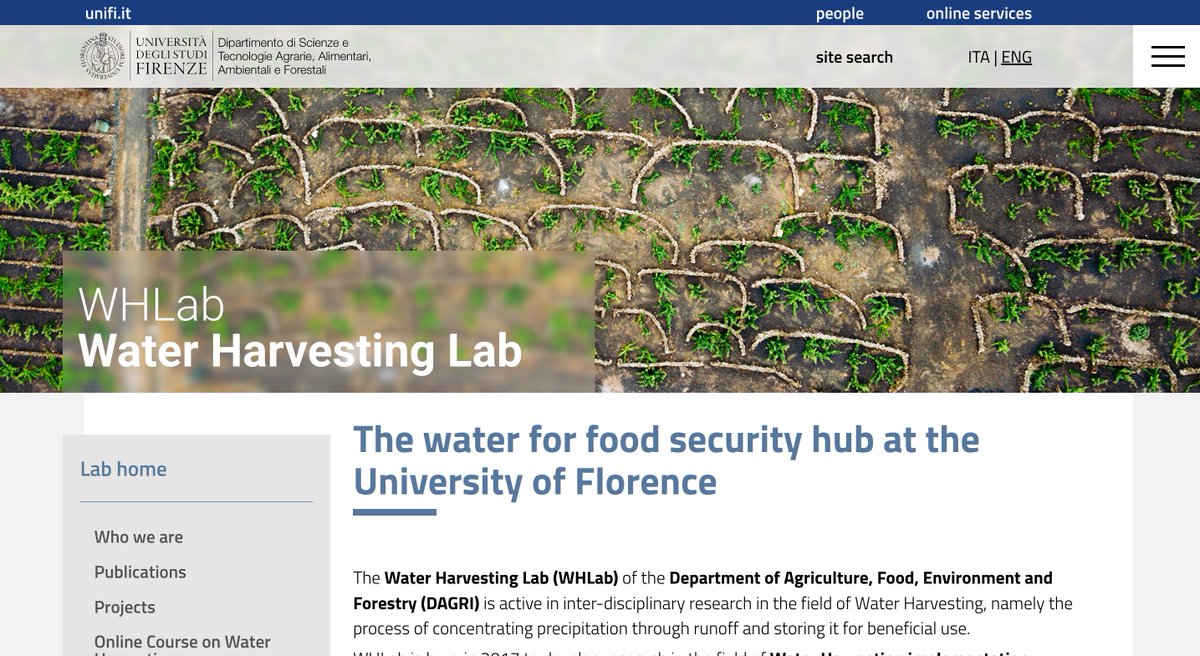 An updated version of the website of <a href="/WHLab_Unifi/">Water Harvesting Lab UNIFI</a> is on line! 
dagri.unifi.it/p808.html

News is also available on the upcoming #online course on Water Harvesting - dagri.unifi.it/vp-882-online-…

The call for applications will be available soon!

<a href="/UNI_FIRENZE/">Università di Firenze</a> <a href="/DagriUnifi/">DAGRI - UNIFI</a>