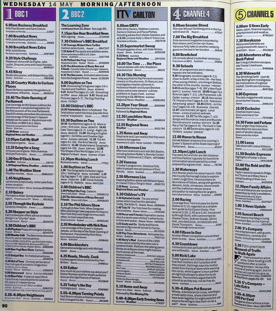 TvDidYouSee's tweet image. #OnThisDay 14 May 1997 📺TV Listings
RUBY is a new thrice weekly chat show from #RubyWax.
#JulianClary guests on THEY THINK IT&apos;S ALL OVER.
#TonySlattery with TIBS AND FIBS.
#SeanBean in a new episode of SHARPE.
Jack is the lifesaver landlord in #CoronationStreet.