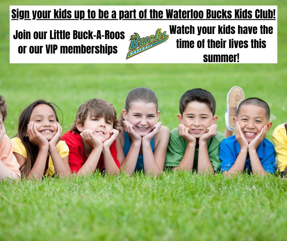There's still plenty of time to sign your kiddos up for one of our awesome Kids Club memberships before the season starts! The ballpark is the perfect place for them to make great summer memories!

northwoodsleague.com/waterloo-bucks…
