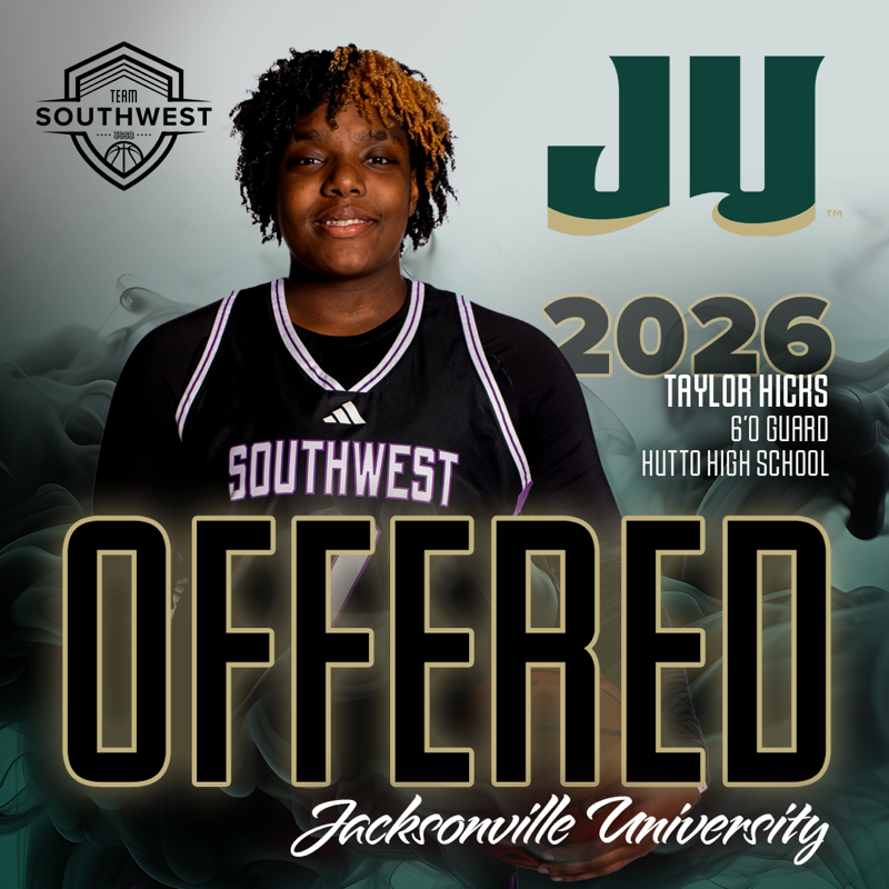 Taylor Hicks (@taylor_hicks_07) on Twitter photo After a great conversation with Coach Jennings, I am blessed to announce I have received an offer to play D1 WBB at Jacksonville University! <a href="/SW_Select3SSB/">SWSelect3SSB</a> <a href="/JAX_WBB/">Jacksonville Women's Basketball</a> <a href="/LadyHippoHoops/">Lady Hippo Hoops</a> After a great conversation with Coach Jennings, I am blessed to announce I have received an offer to play D1 WBB at Jacksonville University! <a href="/SW_Select3SSB/">SWSelect3SSB</a> <a href="/JAX_WBB/">Jacksonville Women's Basketball</a> <a href="/LadyHippoHoops/">Lady Hippo Hoops</a>