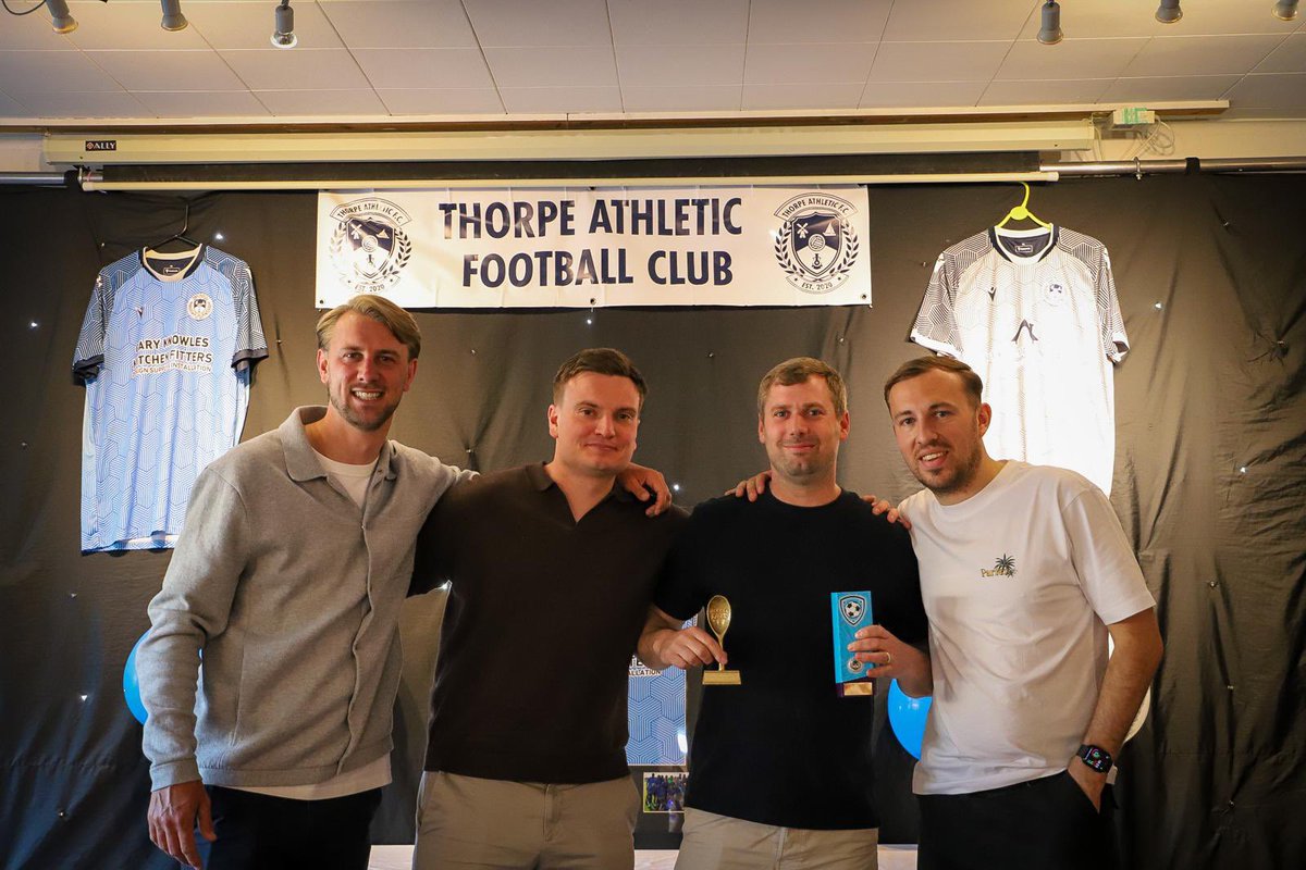 Thorpe Athletic FC (@athleticthorpe) on Twitter photo This Seasons Award Winners (Part 1/2)…
Players Player - Luke Barnard
Managers Player - Scott Humphries
Committees Player - Harvey Cowler
Clubman - James Watt
Top Goalscorer - Luke Barnard
Howler of the Season - James Watt
📸 - <a href="/photography_mrp/">MRPPhotography</a> This Seasons Award Winners (Part 1/2)…
Players Player - Luke Barnard
Managers Player - Scott Humphries
Committees Player - Harvey Cowler
Clubman - James Watt
Top Goalscorer - Luke Barnard
Howler of the Season - James Watt
📸 - <a href="/photography_mrp/">MRPPhotography</a>