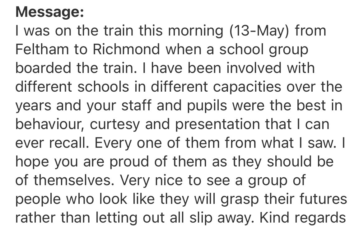 Trip to the Globe Theatre today and have received this email from our admin account. So proud of our founding cohort!