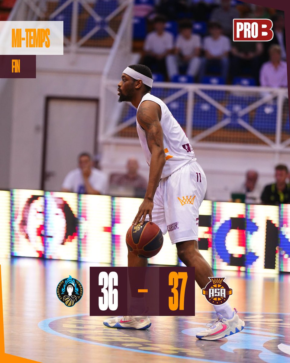 basket_asa's tweet photo. Mi-temps à Châlons ! L’ASA est devant d’un petit point mais tout reste à faire en seconde période 😤
#irréductibles #GoASA #ProB #ASAFamily https://t.co/r6ql4tS1sc