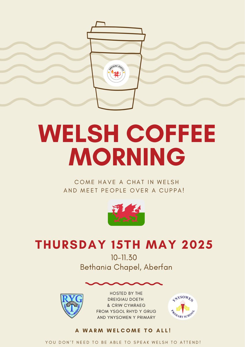 Dewch i gefnogi! Come and support! 🏴󠁧󠁢󠁷󠁬󠁳󠁿 ☕️