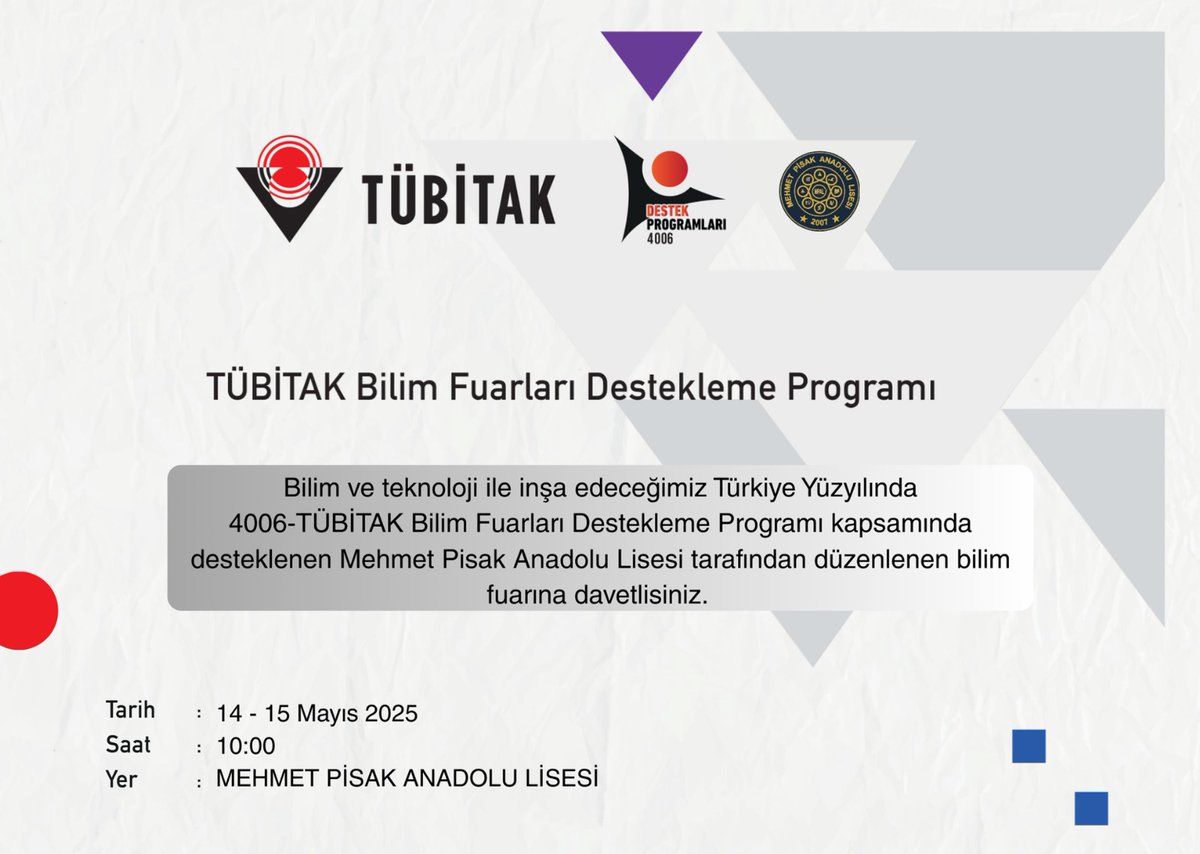 PisakMpal's tweet photo. TÜBİTAK 4006 açılış programına bekleriz. https://t.co/cm8a7ECiLn