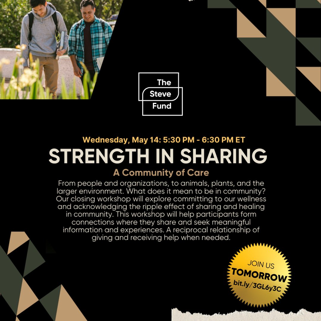 Dr. David Rivera’s tip from the 2025 Young Men of Color Toolkit reminds us that self-care and preventative health are key to resilience. Join us tomorrow for Strength in Sharing — a workshop centered on young men of color, exploring healing &amp; community. bit.ly/3GL6y3C