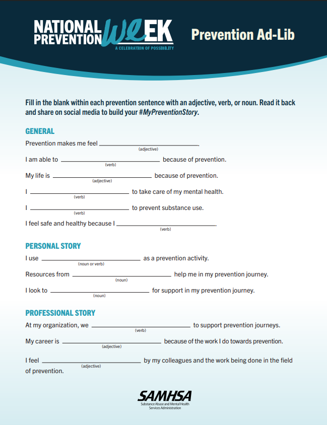 Check out these National Prevention Week activities!