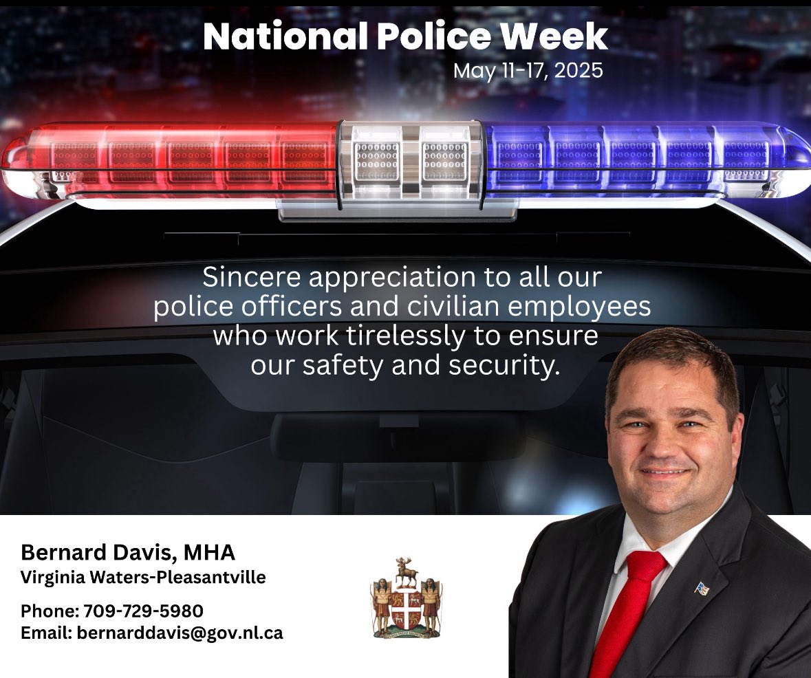 Thank you to both of our fantastic police forces for the amazing work the officers, civilian members and executives do each and every day for all of us. <a href="/RNC_PoliceNL/">Royal Newfoundland Constabulary</a> <a href="/RCMPNL/">RCMP Newfoundland and Labrador</a>