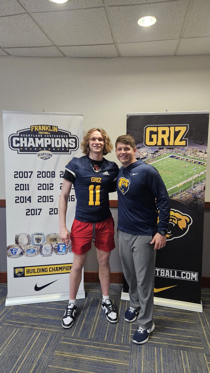 Ethan Feldkamp (@ethanfeldkamp0) on Twitter photo After a great visit and conversation with <a href="/ChampionsManual/">Mike Leonard</a> and <a href="/CoachHillGriz/">Daniel Hill</a> I am very blessed to receive my first offer to play football at the next level!!
<a href="/Mr_Meiners/">Jake Meiners</a>
<a href="/EastCentralFB/">East Central Football</a>
<a href="/FCGrizFootball/">Franklin College Football</a> After a great visit and conversation with <a href="/ChampionsManual/">Mike Leonard</a> and <a href="/CoachHillGriz/">Daniel Hill</a> I am very blessed to receive my first offer to play football at the next level!!
<a href="/Mr_Meiners/">Jake Meiners</a>
<a href="/EastCentralFB/">East Central Football</a>
<a href="/FCGrizFootball/">Franklin College Football</a>