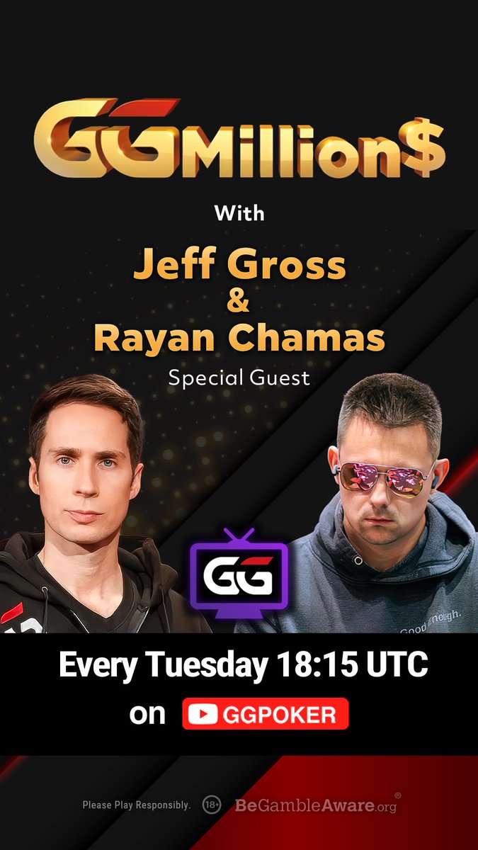 JeffGrossPoker's tweet image. Another loaded up @ggpoker Final Table with 13 #GGMillion$ Titles &amp;amp; over $85,000,000 in earnings on GG alone! On the 🎙️ w/ @beriuzy calling the action to a winner with no deal making available! LIVE 2:45PM EST on 

YouTube.com/ggpoker