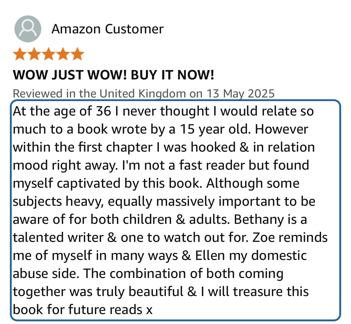 Bethany Lunney Writes (@lunneywrit66035) on Twitter photo I have just had this in and have no idea who it is! SO grateful for people making time to leave reviews! THANK YOU so much 🙏 Early night is calling me tonight. I am very excited tomorrow I perform at Cheltenham tomorrow and then seeing <a href="/JackyWilsonHQ/">Jacqueline Wilson</a> in Exeter #sbswinnershour I have just had this in and have no idea who it is! SO grateful for people making time to leave reviews! THANK YOU so much 🙏 Early night is calling me tonight. I am very excited tomorrow I perform at Cheltenham tomorrow and then seeing <a href="/JackyWilsonHQ/">Jacqueline Wilson</a> in Exeter #sbswinnershour