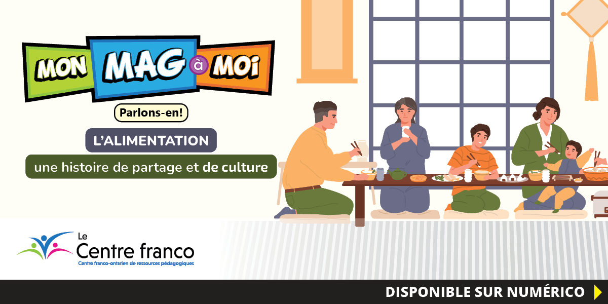 🍽️🌍 Découvrez avec vos élèves les différences entourant l’alimentation de diverses cultures dans le plus récent numéro du Mon mag à moi! 

Disponible en ligne sur numerico.cforp.ca/magazines/MMaM.

 #MMàMoi #webzine #lecture