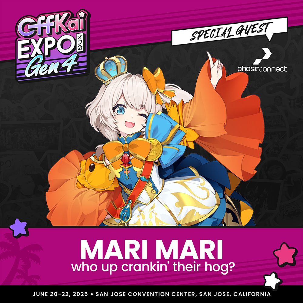 OffKai Expo | VTuber Convention (@offkaiexpo) on Twitter photo She's just got one question for you - who up crankin' their hog?
Get your answers ready for <a href="/MARIMARI_EN/">Mari Mari 🐟👑 Phase Connect</a> at #OffKaiGen4 in San Jose, CA, from June 20th to June 22nd! 🐟👑 She's just got one question for you - who up crankin' their hog?
Get your answers ready for <a href="/MARIMARI_EN/">Mari Mari 🐟👑 Phase Connect</a> at #OffKaiGen4 in San Jose, CA, from June 20th to June 22nd! 🐟👑