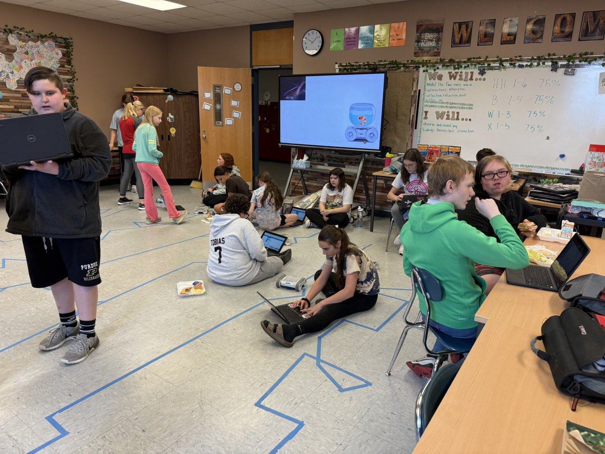 Kyle Kline (@mrkline_edtech) on Twitter photo Does your 6th grade lunch usually look like this??
These students have loved Mrs. Ward’s Predator-Prey activity so much that they are eating their lunch in her room so they could code their Sphero RVRs! LOTS of fun learning in 6th grade Science! 🧬 <a href="/SpheroEdu/">Sphero Education</a> <a href="/D__Vanderploeg/">Dustin Vanderploeg</a> Does your 6th grade lunch usually look like this??
These students have loved Mrs. Ward’s Predator-Prey activity so much that they are eating their lunch in her room so they could code their Sphero RVRs! LOTS of fun learning in 6th grade Science! 🧬 <a href="/SpheroEdu/">Sphero Education</a> <a href="/D__Vanderploeg/">Dustin Vanderploeg</a>