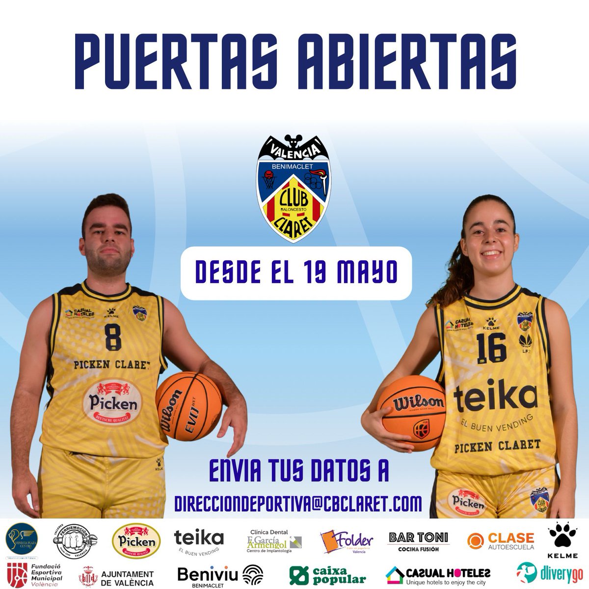 CBClaret's tweet photo. Entrenamientos de puertas abiertas, desde el 19 de mayo.
¿Quieres formar parte de la gran familia amarilla?
👀👉 envía tus datos a direcciondeportiva@cbclaret.com, y nos pondremos en contacto contigo #GoPickenclaret #orgulloAmarillo https://t.co/4dvJDrg9Qk