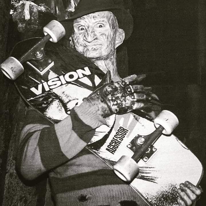 Freddy with his Vision 2 Skateboard.