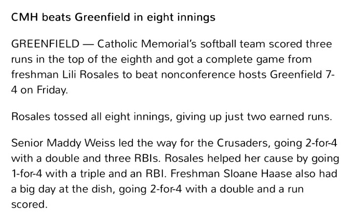 Liliana Rosales 2028 (@lilsoftball77) on Twitter photo Thank you <a href="/WaukeshaFreeman/">Waukesha Freeman</a> for writing this article about my amazing team! <a href="/SparksPremier/">Jill Harvey - Sparks Premier</a> <a href="/Sparks16uRed/">sparks 16u red</a> <a href="/CMHFastpitch/">CMH Fastpitch</a> Thank you <a href="/WaukeshaFreeman/">Waukesha Freeman</a> for writing this article about my amazing team! <a href="/SparksPremier/">Jill Harvey - Sparks Premier</a> <a href="/Sparks16uRed/">sparks 16u red</a> <a href="/CMHFastpitch/">CMH Fastpitch</a>