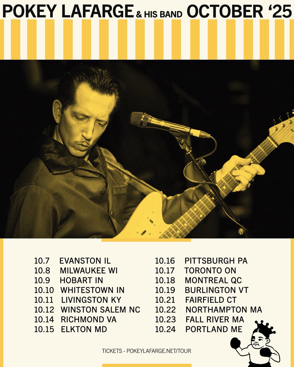 October Tour ’25 Just Announced! Join us this fall across the Midwest, Canada, and East Coast for an exciting series of shows to welcome fall! Tickets go on sale this Friday, May 16th @ 10:00am local time at pokeylafarge.net/tour