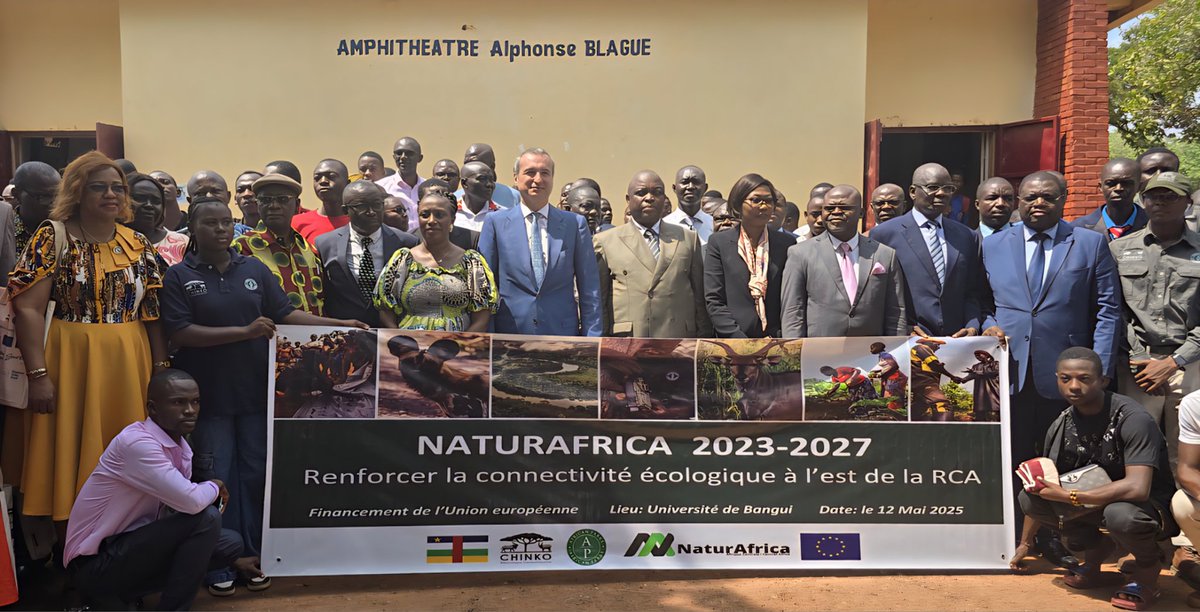 🇪🇺, APN et 4 Ministères 🇨🇫 ont amené le projet NaturAfrica à l'Université de Bangui. Le paysage Yata Ngaya désormais sous contrôle. La jeunesse au cœur de la conservation.