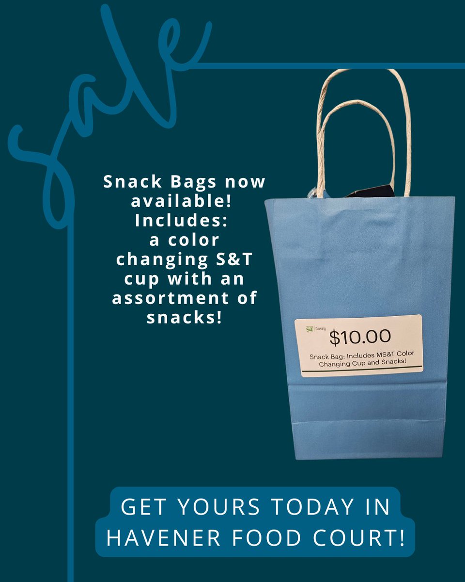 Still have some DBDs to spend? Grab a snack bag from Havener food court! Only 10.00  and includes a color changing S&amp;T cup along with an assortment of snacks! Get one before they're gone!