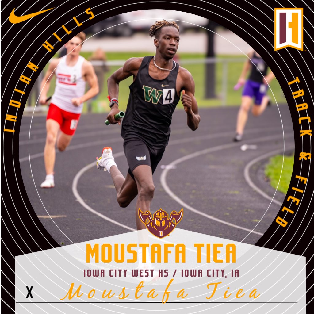 Welcome Moustafa Tiea to Warrior Nation!

📍Iowa City West High School / Iowa City, IA

Personal Bests:
▪️400m - 49.13
▪️800m - 1:50.40
▪️1600m - 4:14.02
▪️5,000m- 15:31.5

#WeAreHills