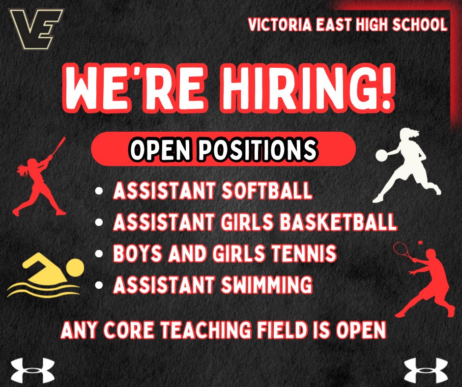Coach PJ Quinters (@coachquinters) on Twitter photo Here are some fantastic opportunities to come be a part of the VEHS family! We have a great staff and even better kids! If you are interested please email our Girls Campus Coordinator at:
yulonda.wimbish-north@visd.net
<a href="/xo_coachingjobs/">Coaching Jobs</a> <a href="/THSCAcoaches/">THSCA</a> Here are some fantastic opportunities to come be a part of the VEHS family! We have a great staff and even better kids! If you are interested please email our Girls Campus Coordinator at:
yulonda.wimbish-north@visd.net
<a href="/xo_coachingjobs/">Coaching Jobs</a> <a href="/THSCAcoaches/">THSCA</a>