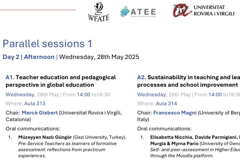 DemirbasNazli's tweet image. I will be presenting my study on the #formative #assessment practices of #pre-service #ELTteachers at @ATEE_Brussels 2025 Conference at @universitatURV in Tarragona on May 28, 2025. 📚🏫👩‍🏫