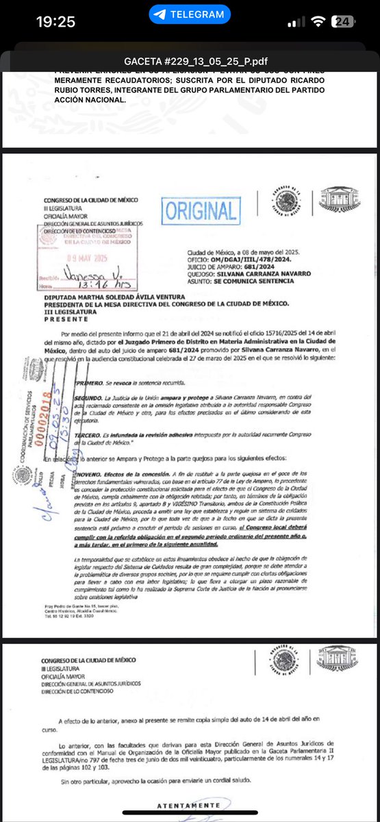 Silvana Carranza (@sil__carranza) on Twitter photo Hoy el <a href="/Congreso_CdMex/">Congreso de la Ciudad de México</a> fue notificado de la sentencia que ganamos <a href="/uamaranta2/">Ursula Martinez</a> y <a href="/PriscilaMongeK/">Priscila Monge Kincaid</a>: tienen hasta mayo de 2026 para aprobar una Ley del Sistema de Cuidados en la CDMX.
¡El reloj ya corre! ⌛️
Tienen 1 año y 18 días para cumplir.
Día 1 de 383. Hoy el <a href="/Congreso_CdMex/">Congreso de la Ciudad de México</a> fue notificado de la sentencia que ganamos <a href="/uamaranta2/">Ursula Martinez</a> y <a href="/PriscilaMongeK/">Priscila Monge Kincaid</a>: tienen hasta mayo de 2026 para aprobar una Ley del Sistema de Cuidados en la CDMX.
¡El reloj ya corre! ⌛️
Tienen 1 año y 18 días para cumplir.
Día 1 de 383.