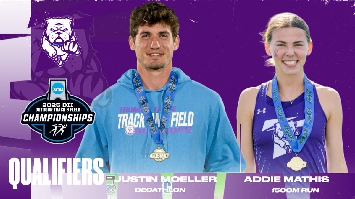 Truman Athletics (@trumanathletics) on Twitter photo Justin Moeller & Addie Mathis of <a href="/TrumanTFXC/">TrumanTFXC</a> will head to the NCAA Outdoor Track & Field National meet next week.
Read More:
trumanbulldogs.com/news/2025/5/13… Justin Moeller & Addie Mathis of <a href="/TrumanTFXC/">TrumanTFXC</a> will head to the NCAA Outdoor Track & Field National meet next week.
Read More:
trumanbulldogs.com/news/2025/5/13…