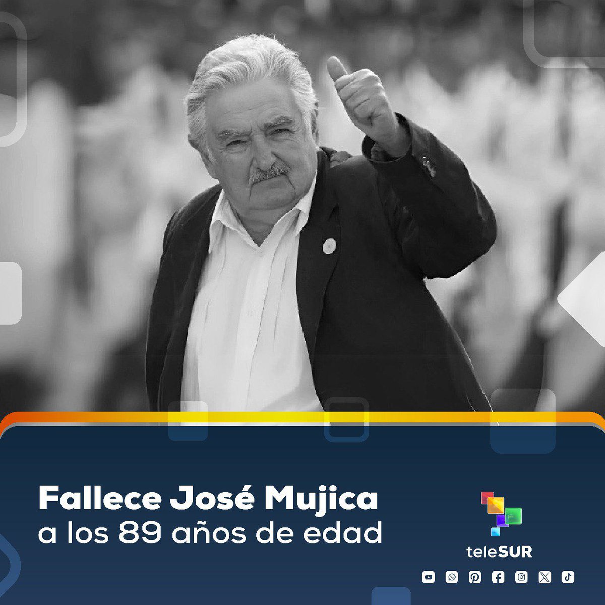 Fallece el ex Pdte de #Uruguay Pepe Mujica