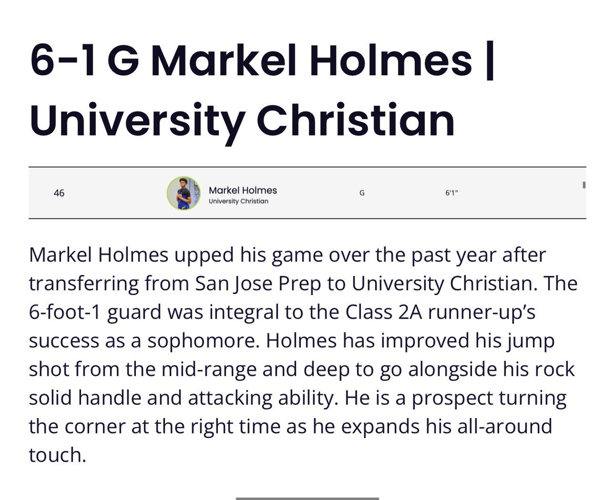 Markel Holmes (@markelholmes3) on Twitter photo Definitely appreciate the writeup from <a href="/thehoopvibe/">ᴊᴀᴋᴇ ᴘᴇʀᴘᴇʀ</a> <a href="/UCS_Basketball/">UCS_BoysBasketball</a> <a href="/CoachJodyBailey/">Jody Bailey</a> #class2027 Definitely appreciate the writeup from <a href="/thehoopvibe/">ᴊᴀᴋᴇ ᴘᴇʀᴘᴇʀ</a> <a href="/UCS_Basketball/">UCS_BoysBasketball</a> <a href="/CoachJodyBailey/">Jody Bailey</a> #class2027