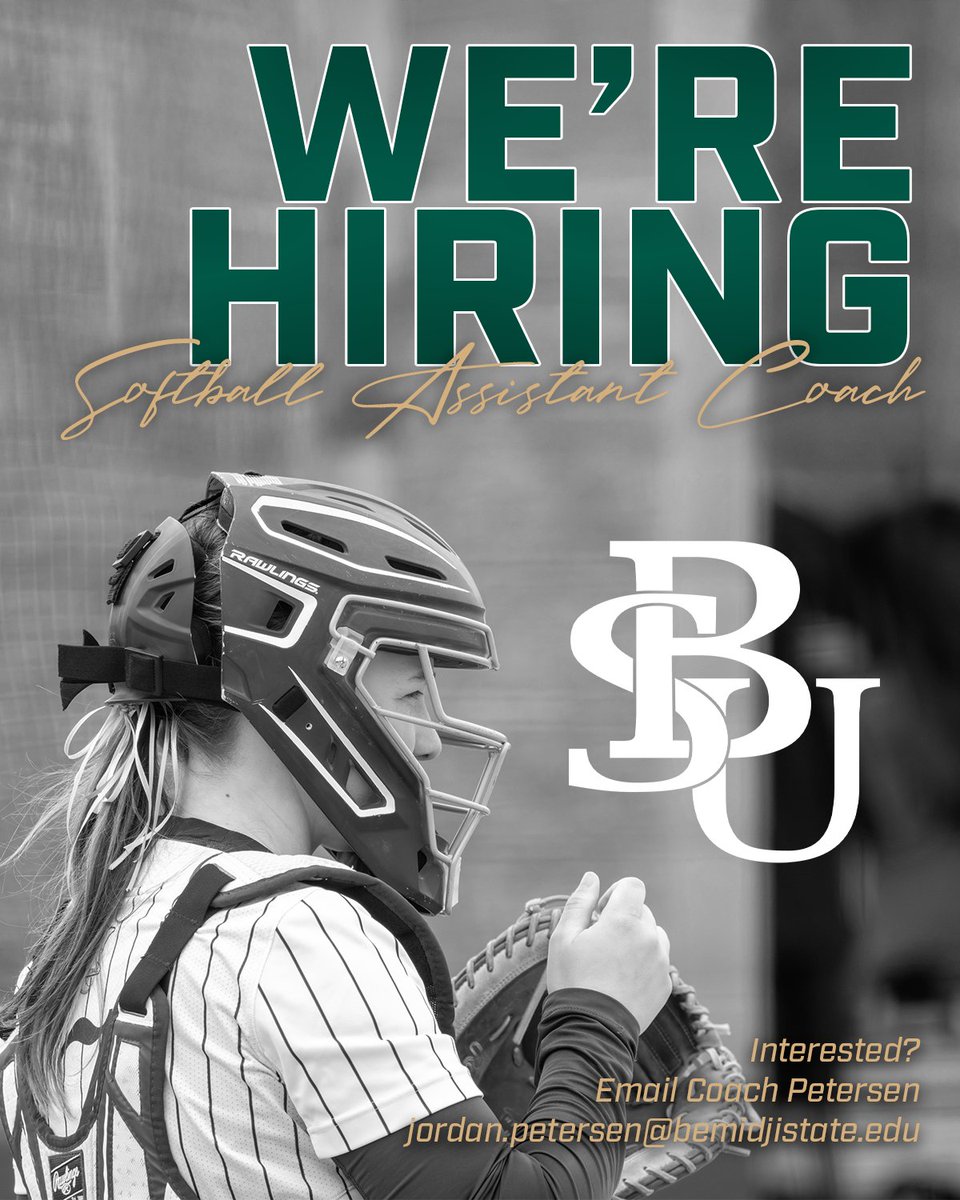 Bemidji State Softball (@bsubeaverssb) on Twitter photo ‼️ASSISTANT COACH OPENING‼️
We're hiring an assistant coach for the 2025-26 season!
📈 Growing Program
2️⃣ Division II Opportunity
📚 Learn all aspects of running a collegiate program in one of the strongest conferences in DII!
Interested? 📧 Jordan.petersen@bemidjistate.edu ‼️ASSISTANT COACH OPENING‼️
We're hiring an assistant coach for the 2025-26 season!
📈 Growing Program
2️⃣ Division II Opportunity
📚 Learn all aspects of running a collegiate program in one of the strongest conferences in DII!
Interested? 📧 Jordan.petersen@bemidjistate.edu