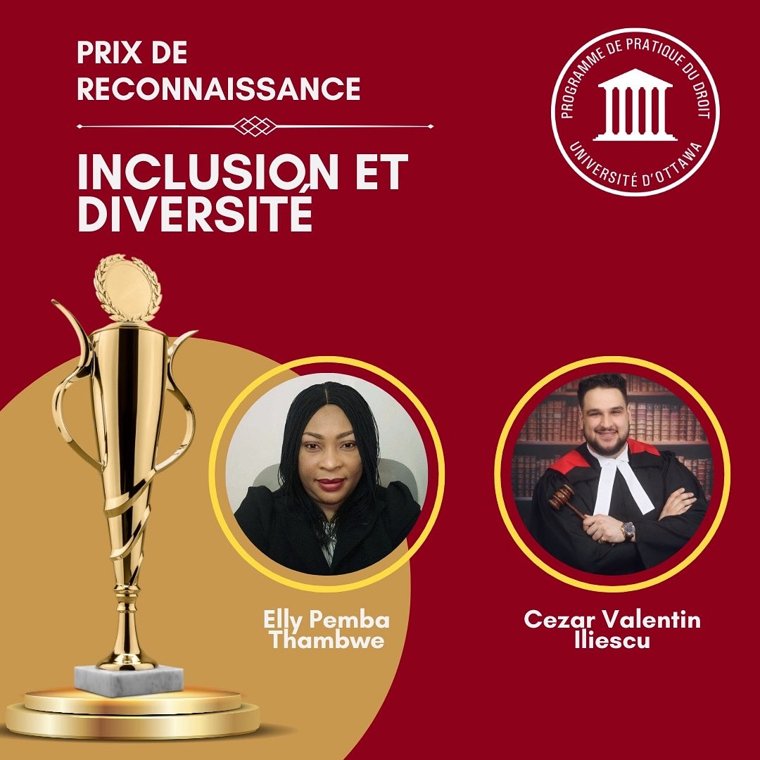 🏆 Ce prix de reconnaissance est décerné aux personnes candidates qui se sont démarquées par leur engagement concret envers l’équité, la diversité et l’inclusion (EDI).

Felicitations aux récipiendaires!