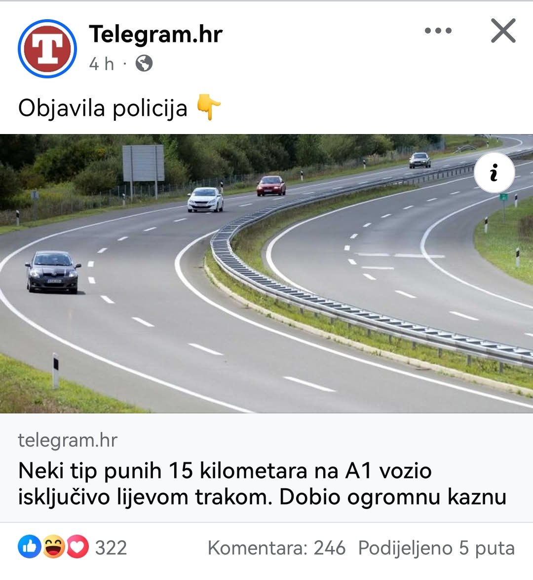 Jel ovo neka neuspjela fora? Ja od ZG do RI vozim lijevom trakom i nitko me nikad nije ništa pitao