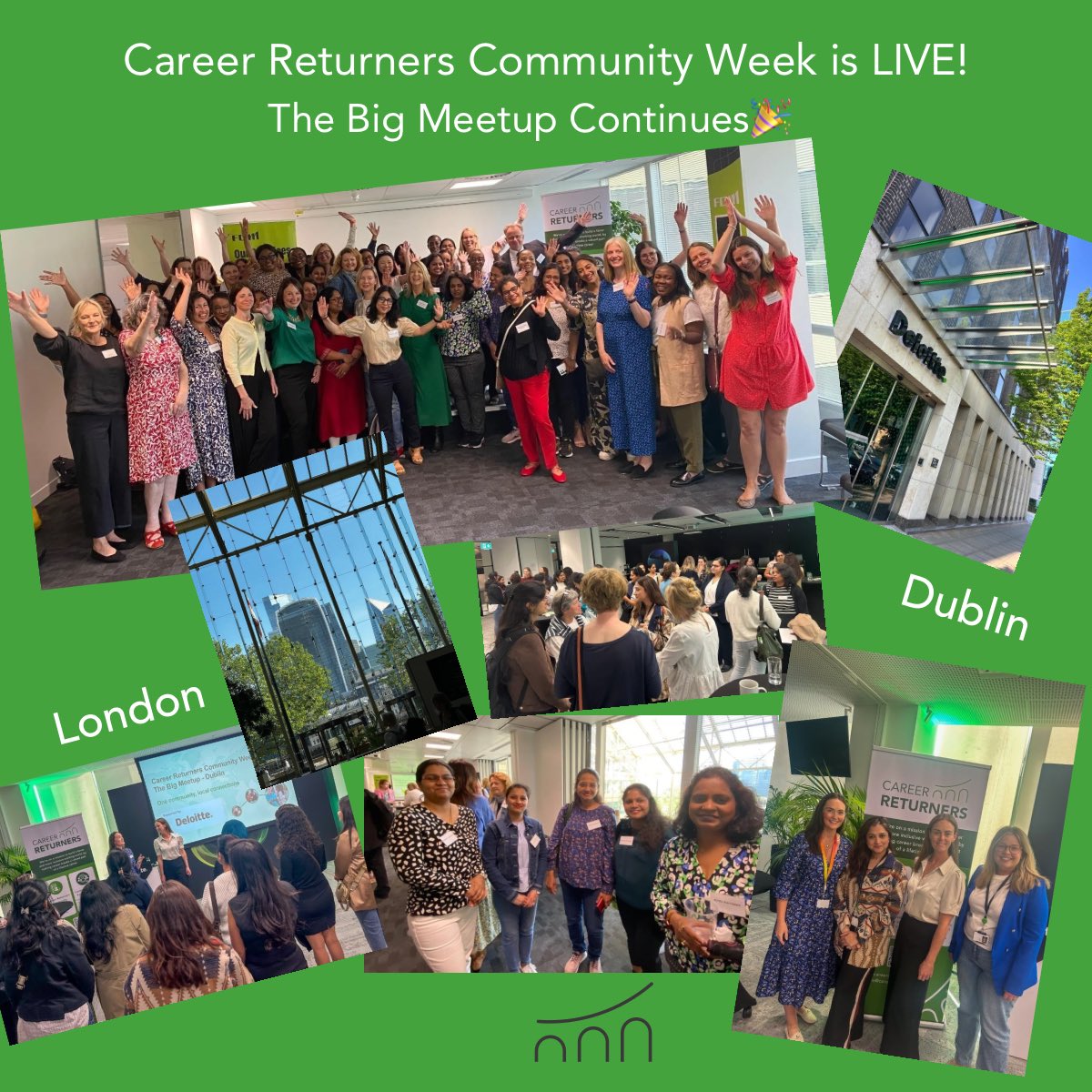 🎉 Live in Dublin &amp; London! Day 2 of our 'Career Returners Community Week: The Big Meetup', bringing together our  Community members in Ireland and London for another amazing day of confidence and connection building!
#ReturnToWork #TheBigMeetUp #CareerReturners #CRCommunityWeek