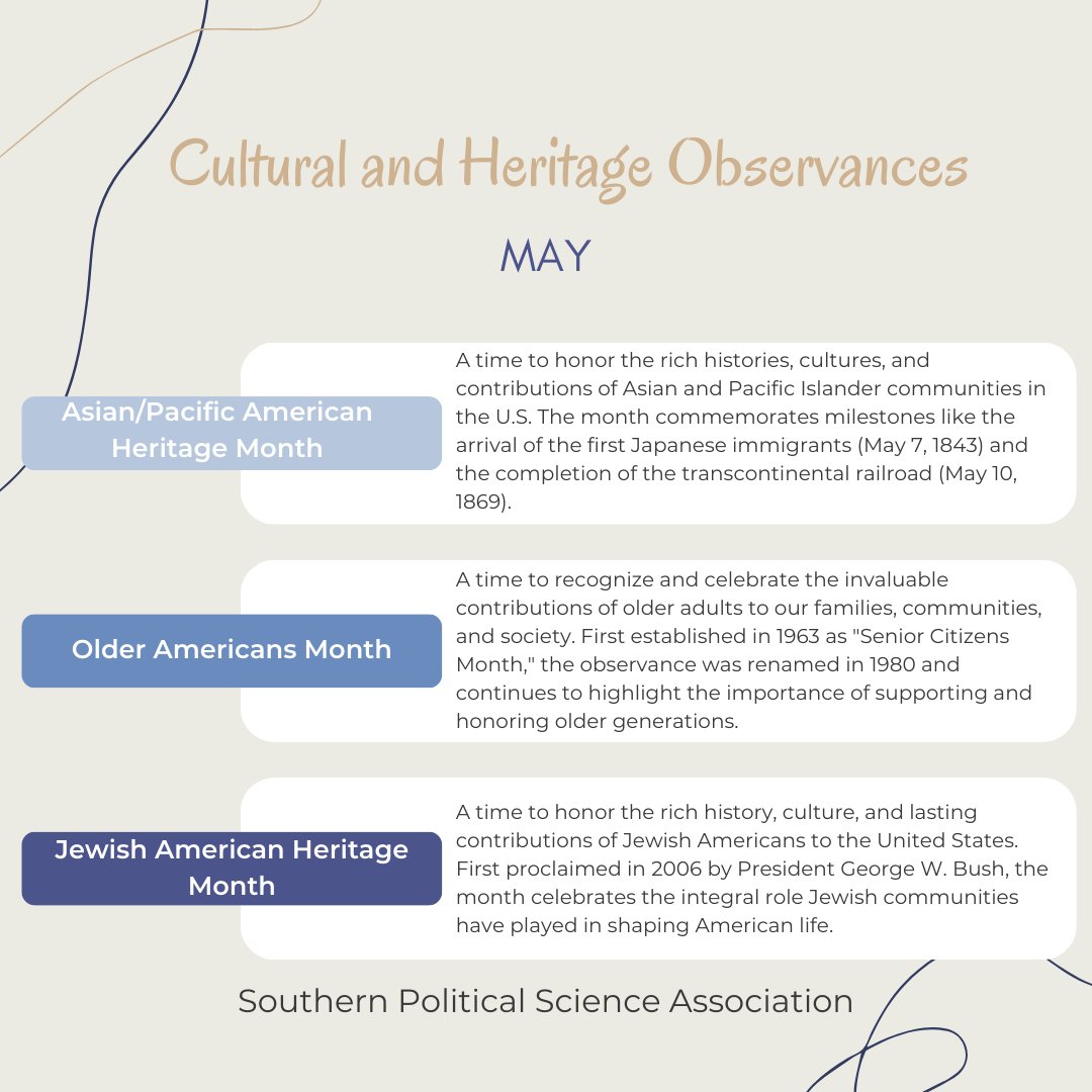 This May, we recognize Asian/Pacific American Heritage Month, Older Americans Month, and Jewish American Heritage Month—each honoring the history, resilience, and contributions of communities that continue to shape our society.

#HeritageMonth #SPSA #DiversityMatters