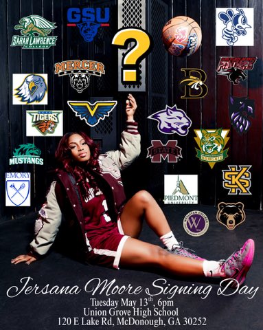 Union Grove WBB (@uniongrovewbb) on Twitter photo Come out Today and Join <a href="/JersanaM/">Jersana moore</a> as she selects her College for next year. Celebration starts at 6 PM. Come out Today and Join <a href="/JersanaM/">Jersana moore</a> as she selects her College for next year. Celebration starts at 6 PM.