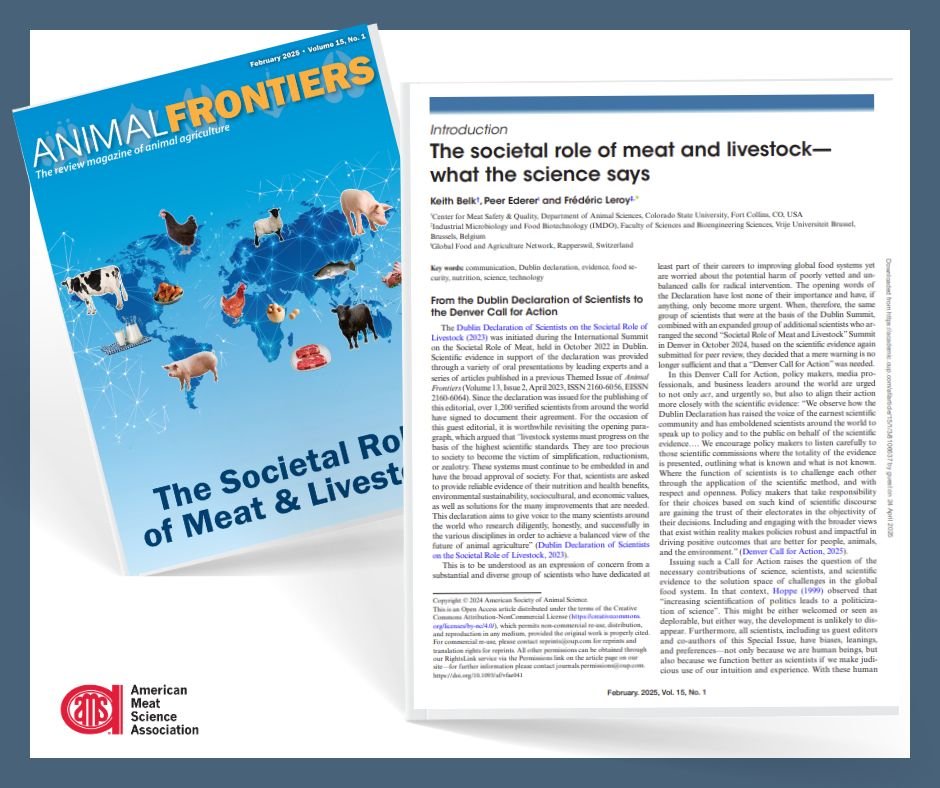 Our editorial “The Societal Role of Meat and Livestock: What the Science Says”, calling for evidence-based recognition of the essential role of livestock in nutrition, ecosystems &amp; livelihoods. Yet, science should inform, not dictate, societal values 
🔖academic.oup.com/af/article/15/…