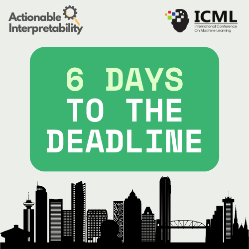 Hadas Orgad (@orgadhadas) on Twitter photo Just 6 days left! ⏰ Submit your work to the Actionable Interpretability Workshop at #ICML2025 by May 19th. Contribute to the future of interpretable and impactful AI!
<a href="/ActInterp/">Actionable Interpretability Workshop ICML2025</a> Just 6 days left! ⏰ Submit your work to the Actionable Interpretability Workshop at #ICML2025 by May 19th. Contribute to the future of interpretable and impactful AI!
<a href="/ActInterp/">Actionable Interpretability Workshop ICML2025</a>