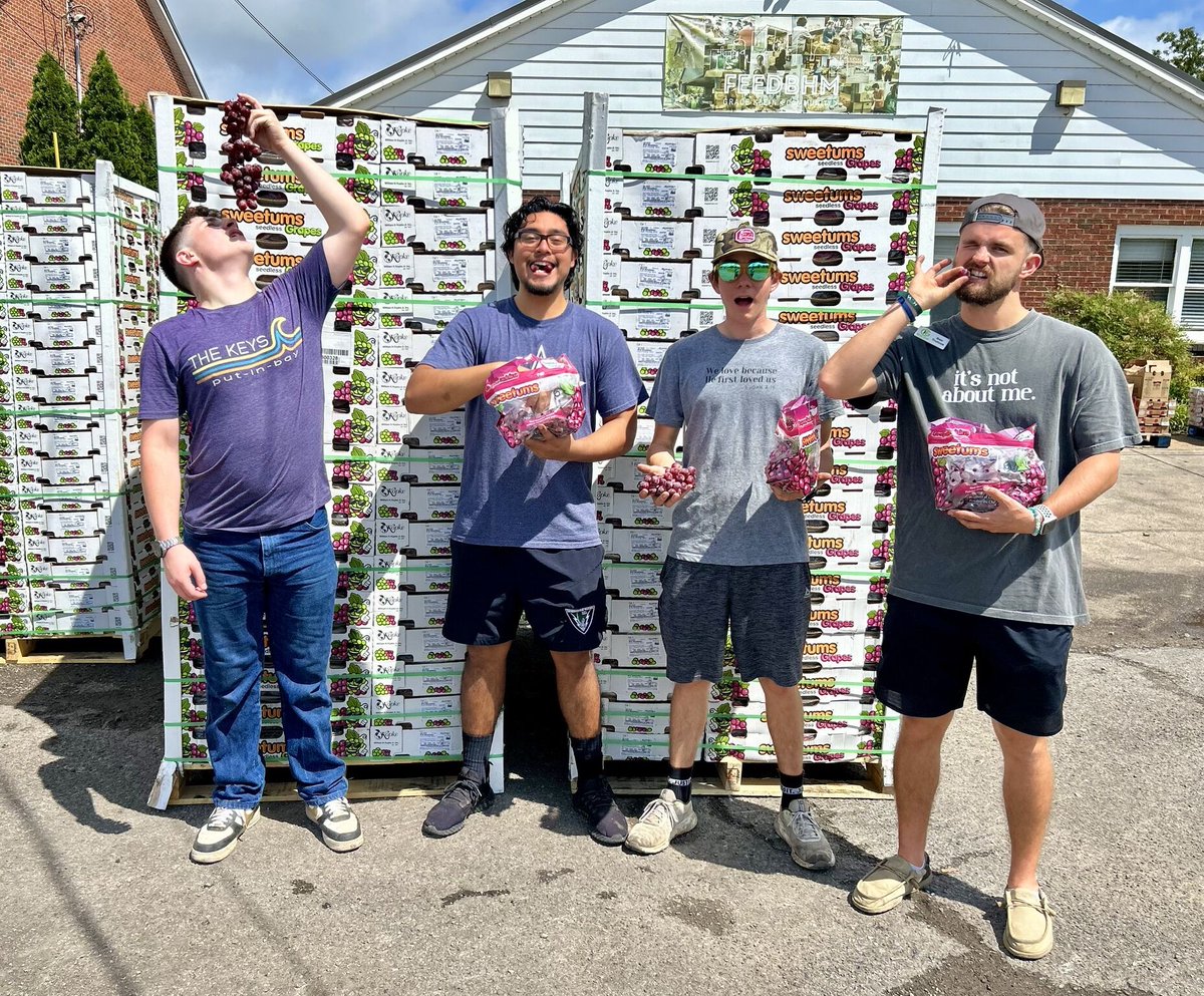Pallets full of fresh grapes, coconut milk, fresh produce, and more delivered to our friends in Birmingham!
