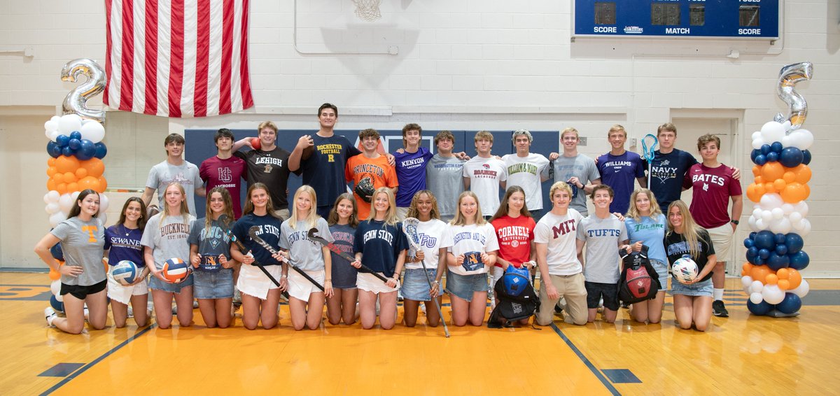 NA_College's tweet photo. Congrats to Norfolk Academy's 29 Class of 2025 student-athletes who will compete in 10 NCAA sports at the next level! It's a great day to be a Bulldog! #NCAA #CollegeTShirtDay #Respect #Commitment #Toughness #Spirit @NCAA @AthleticsNA https://t.co/iWrhnr0CGW