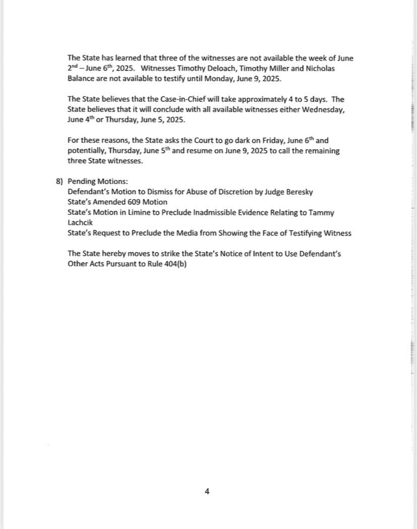 DAYBELL TRIAL: State files pretrial statement ahead of tomorrow's hearing. Prosecutor Treena Kay could call up to 22 witnesses to testify, presenting the case that Lori Daybell conspired w/ brother Alex Cox to commit 1st degree murder of Brandon Boudreaux in a Gilbert shooting.