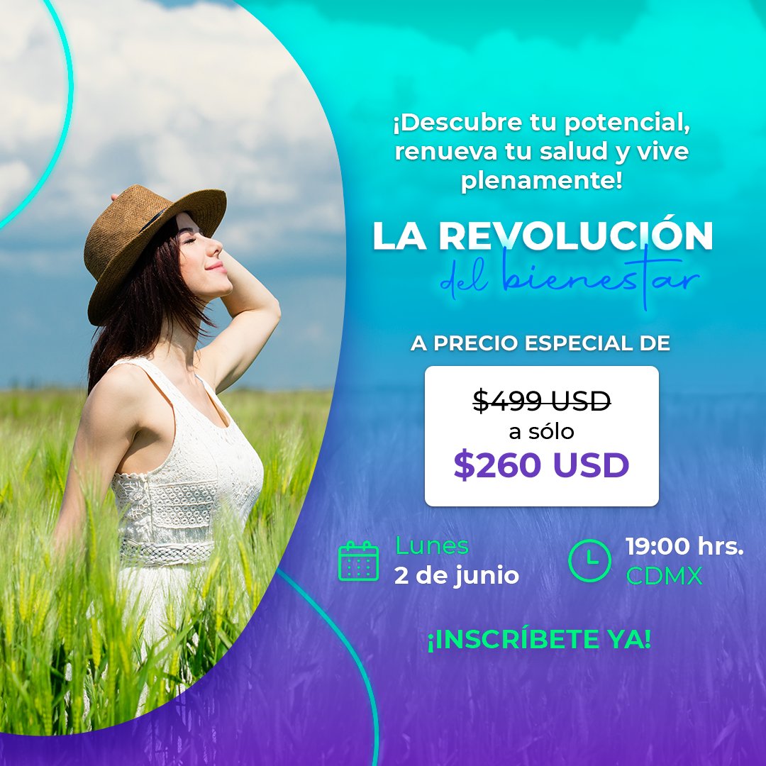 isfmcmx's tweet photo. ¿Estás listo para un nuevo comienzo? 🤩 Donde te enfoques en renovar tu salud y alcanzar tu crecimiento personal 🙌 en nuestro Summit, “La Revolución del Bienestar” 💜 
¡Estamos por iniciar! 
🗓️ 2 de junio, 2025 ⏳19:00 hrs. 
A sólo $260 de $400 dlls. 
Da clic en el link en bio https://t.co/7ZKqP67hRT