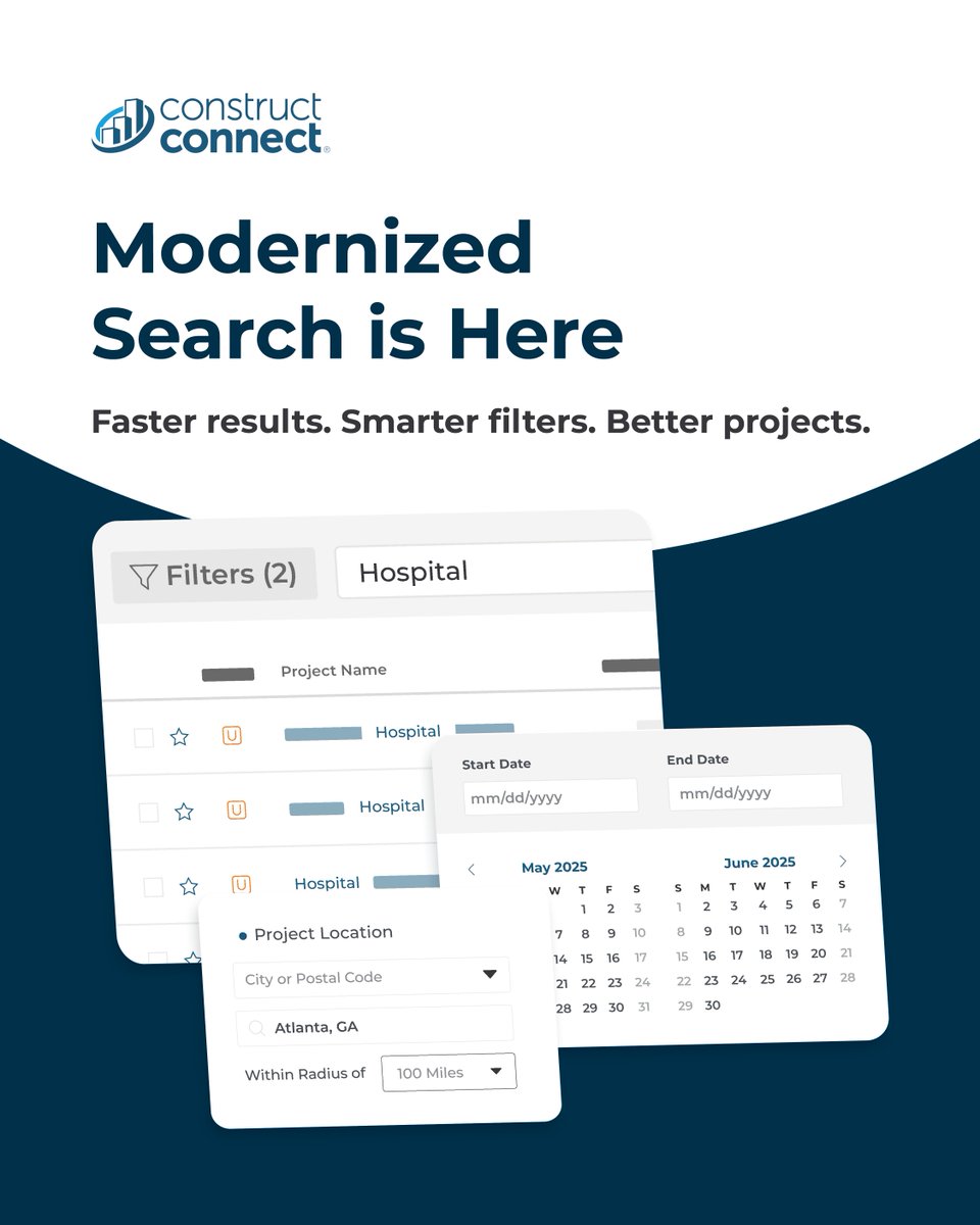 Project search just leveled up. 🚀

Our updated search in CCPI makes it easier to find the right projects—faster results, smarter filters, and a cleaner experience.

See what’s new → constructconnect.pulse.ly/na3jbmcngg
 

#constructionstartshere #preconstruction
