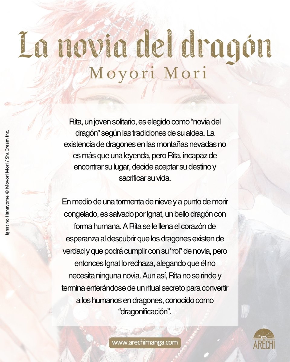 ArechiManga's tweet photo. ¡'La novia del dragón' de Moyori Mori (@moyori_ss) se sumará al catálogo de Arechi Manga durante el segundo semestre del año!

¡A la venta en julio! https://t.co/URusHn73vg