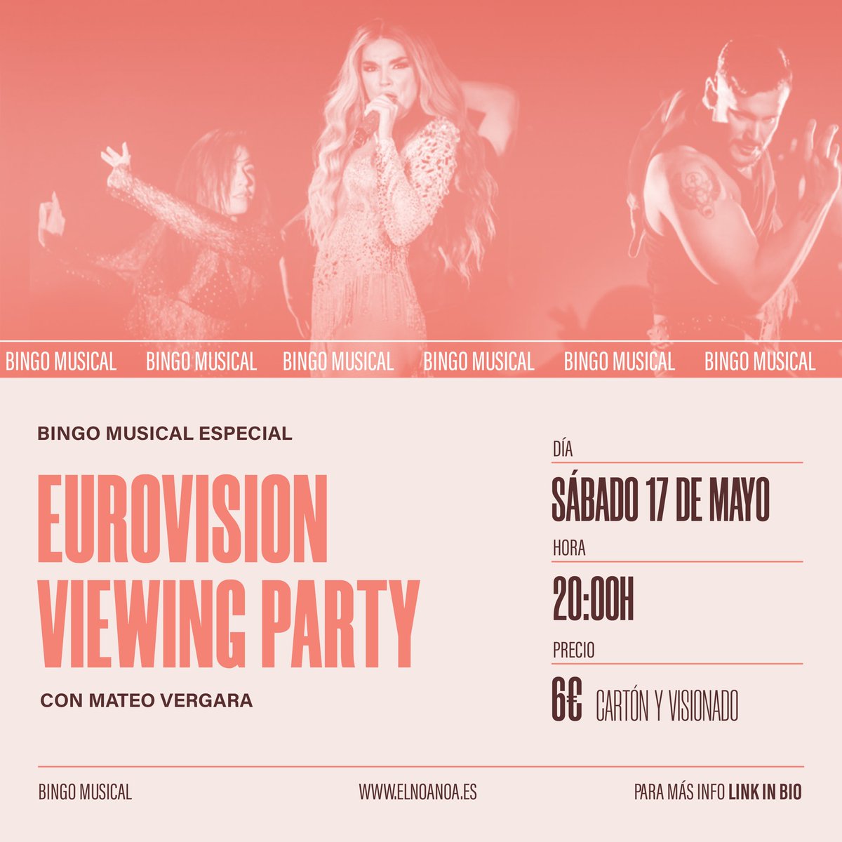 Este sábado tenemos el mejor plan para ver Eurovisión desde El Noa Noa en Barcelona 🥰

A las 20:00h Bingo Musical 
A las 21:00h Gran Final en pantalla grande

<a href="/eselnoanoa/">elnoanoa</a> 
C/Villarroel 71
elnoanoa.es

#Eurovision2025 #eurovisionRTVE #Semifinal1