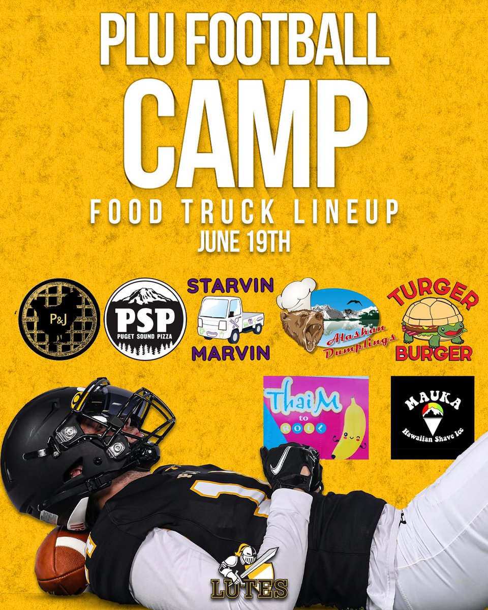 Brant McAdams (@brantmcadams) on Twitter photo Summer Snack Line Up is Set!
Going to be a great day of football at <a href="/PLUFootball/">Pacific Lutheran Football</a>!
Spend your school holiday competing and watching some great HS Football!
Get signed up ASAP!
📅Thurs June 19th
📍Tacoma, WA
🏈Padded Showcase: 10-12:30pm
…clutheranfootballcamps.totalcamps.com/shop/product/4… Summer Snack Line Up is Set!
Going to be a great day of football at <a href="/PLUFootball/">Pacific Lutheran Football</a>!
Spend your school holiday competing and watching some great HS Football!
Get signed up ASAP!
📅Thurs June 19th
📍Tacoma, WA
🏈Padded Showcase: 10-12:30pm
…clutheranfootballcamps.totalcamps.com/shop/product/4…