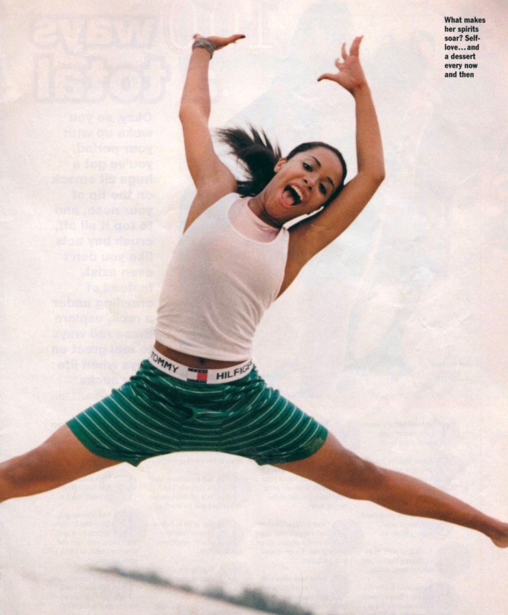 🍫🧇 What are your favorite sweets? Here are @Aaliyah’s : 

YM: All right, health girl, What about sweets? Junk food? Come clean! 

#Aaliyah:
I have a weakness for cheese 🧀 &amp; chocolate 🍫. I also like breakfast stuff, like waffles 🧇 , pancakes 🥞, &amp; French toast. 

YM, 1998