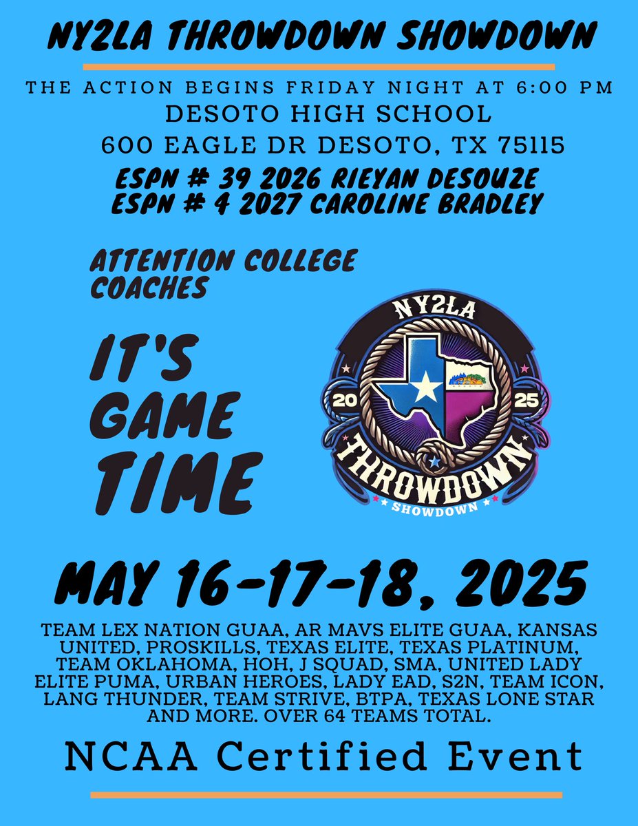 Team Lex Basketball (@teamlexhoops) on Twitter photo College coaches it’s time to get out and come to the NY2LA Throwdown Showdown. Top competition and top players. May 16-17-18. NCAA certified. <a href="/PBRhoops/">Premier Basketball</a> <a href="/SimmonsJoey23/">Joey Simmons</a> College coaches it’s time to get out and come to the NY2LA Throwdown Showdown. Top competition and top players. May 16-17-18. NCAA certified. <a href="/PBRhoops/">Premier Basketball</a> <a href="/SimmonsJoey23/">Joey Simmons</a>